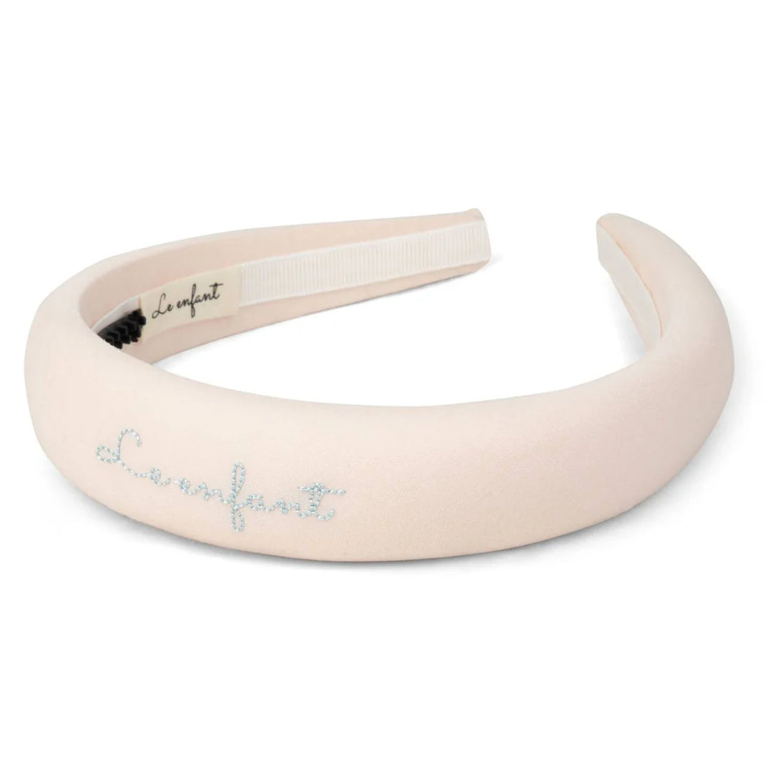 headband stitched logo round - soft pink