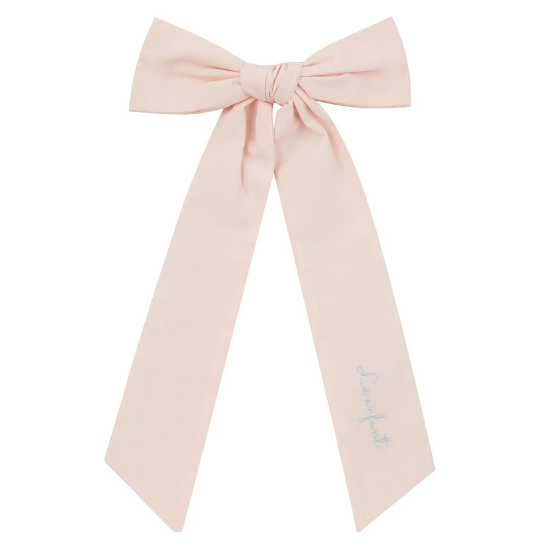 clip stitched logo bow large - soft pink