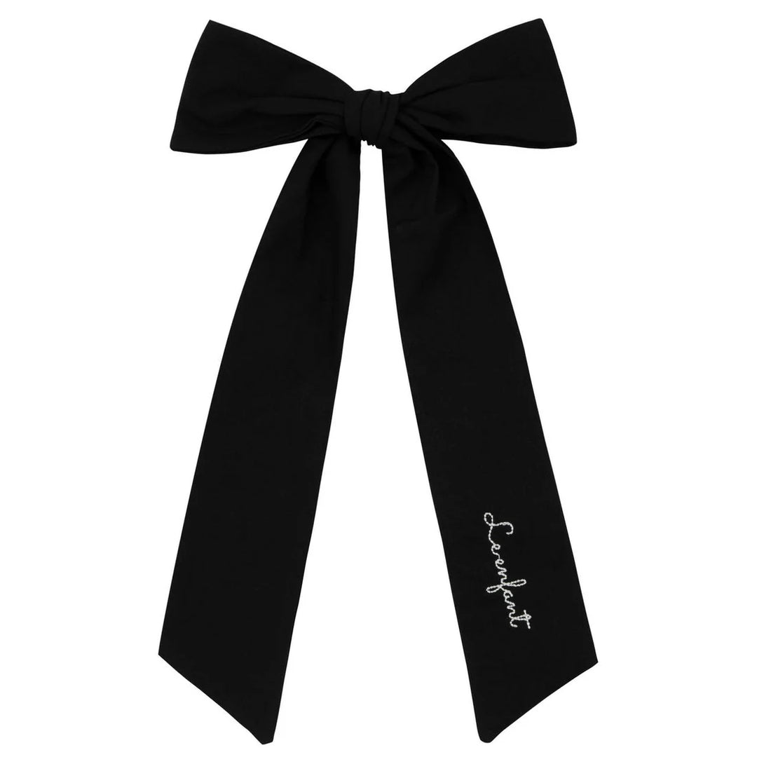 clip stitched logo bow large - black