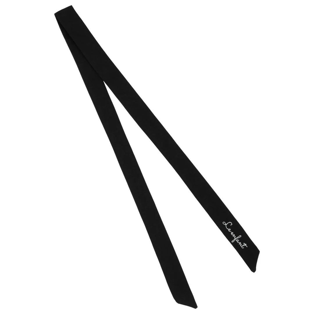 pony stitched logo ribbon - black