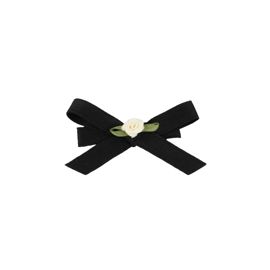 clip mini rose bows 2 pk - black