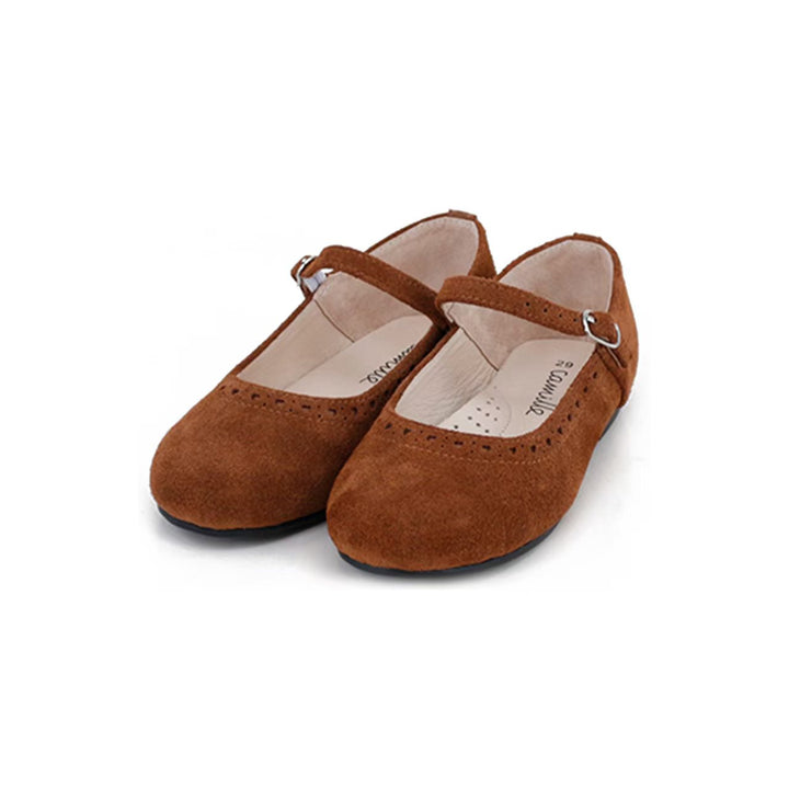 shoes mary janes - brown suede