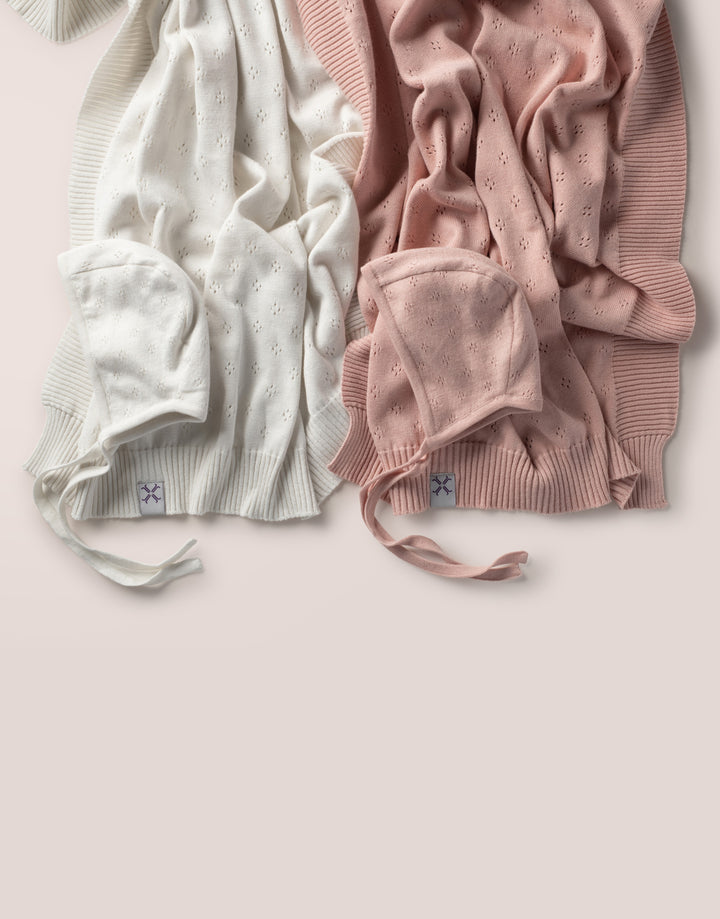 bonnet pointelle knit - blush