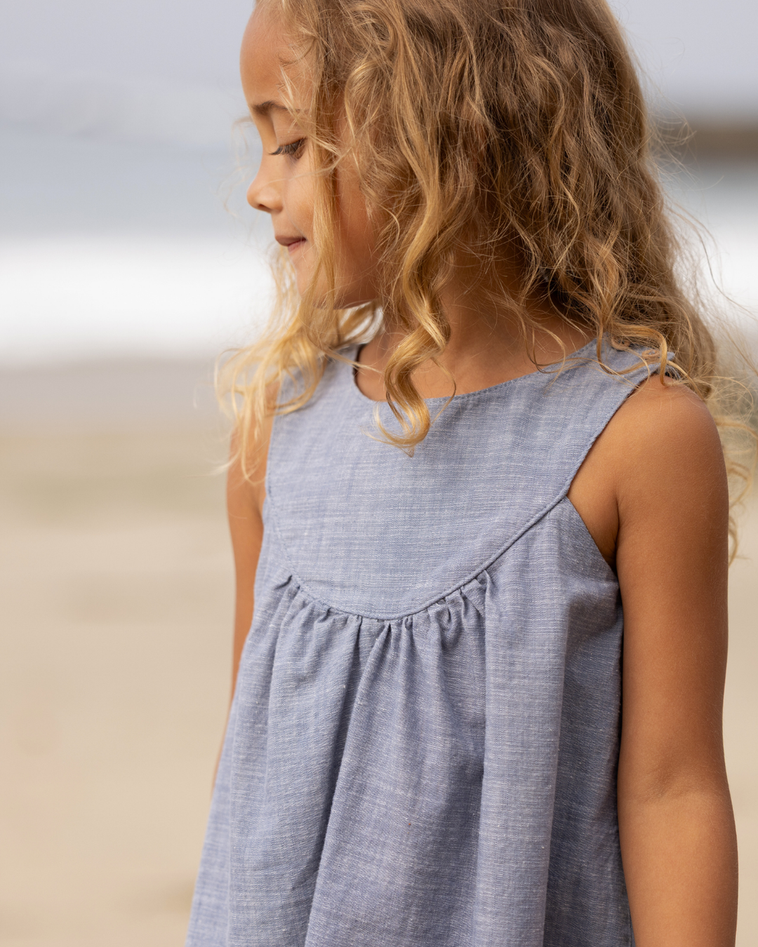 dress woven poppy jumper - chambray