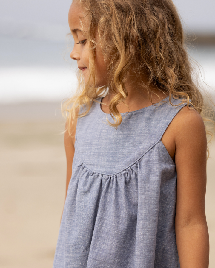 dress woven poppy jumper - chambray