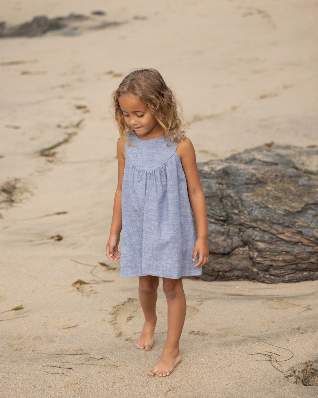 dress woven poppy jumper - chambray