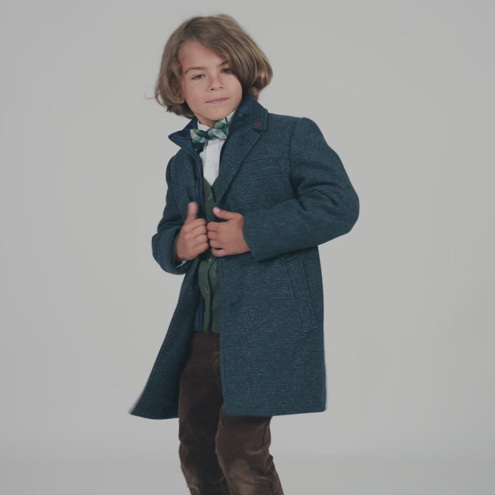 coat city over wool checkered - checkered ink