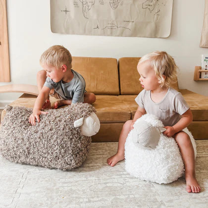 toy baa baa sheep pouf ride on toy - taupe