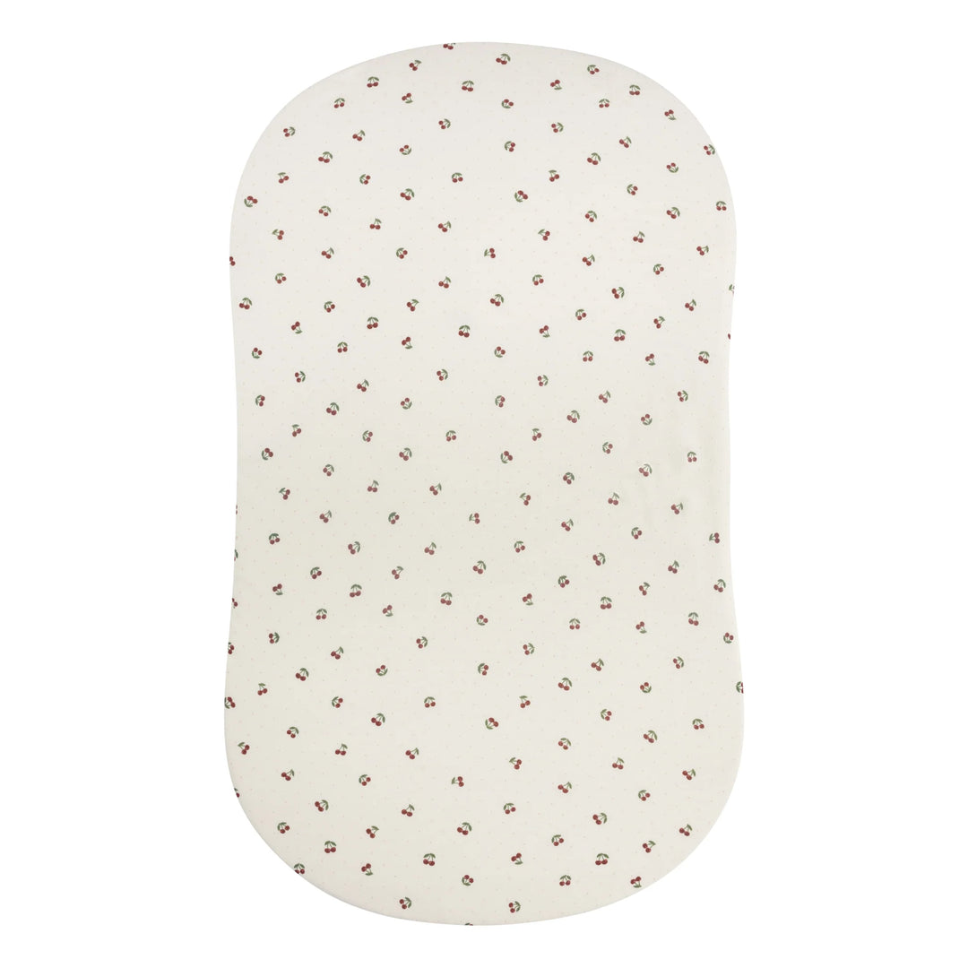 crib sheet red cherry bassinet - white