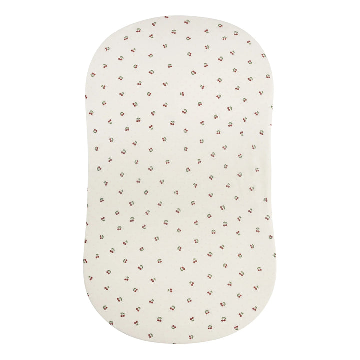 crib sheet red cherry bassinet - white