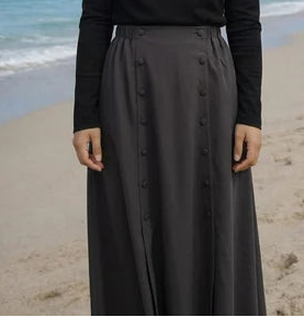 skirt double breasted style - black-110