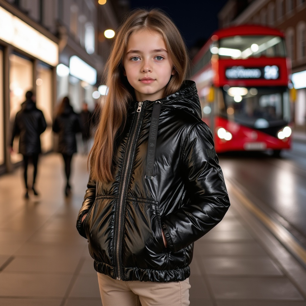 coat glossy logo ribbon zip up with hood - black