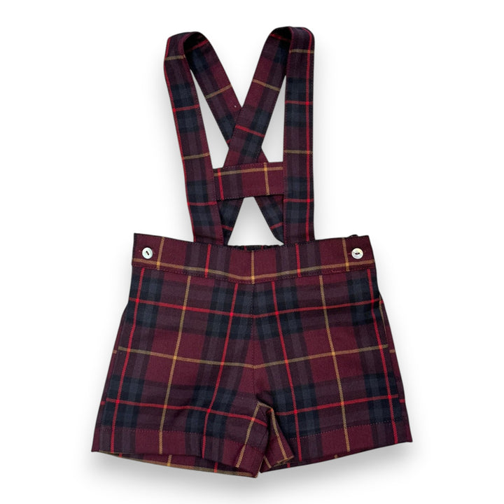 shorts plaid h strap - white