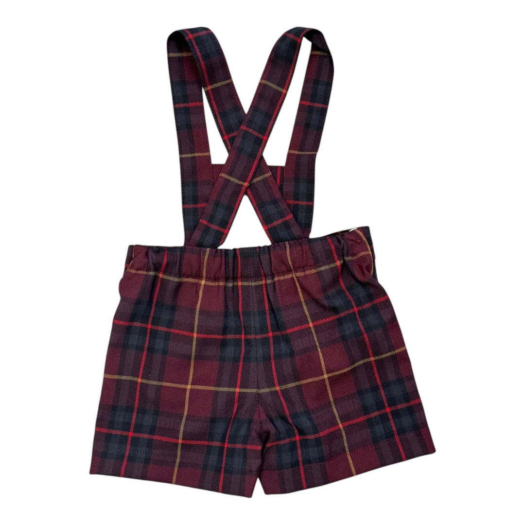 shorts plaid h strap - white
