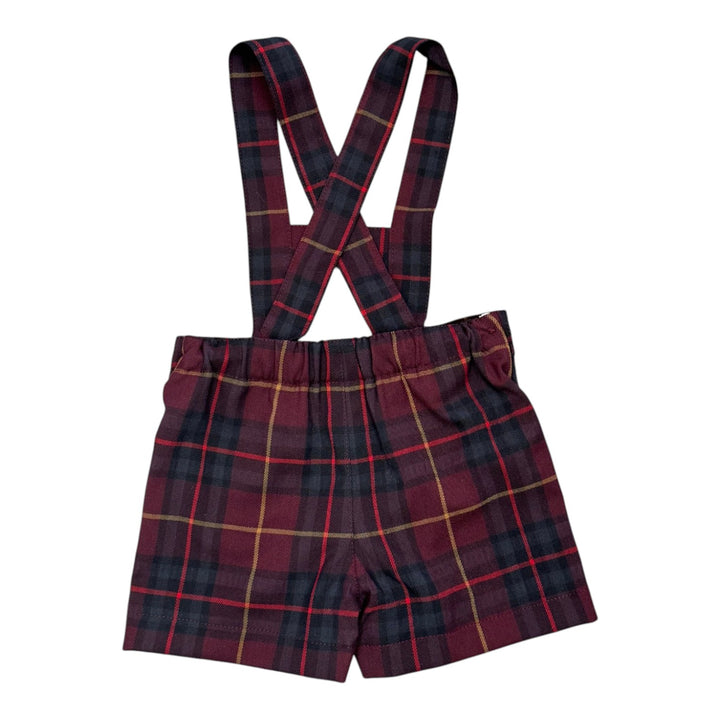 shorts plaid h strap - white