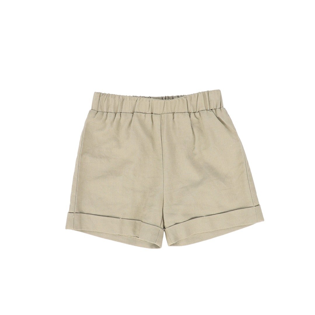 shorts cuffed hem - tan
