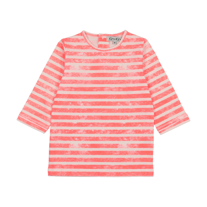 tee 3/4 striped neon - neon pink