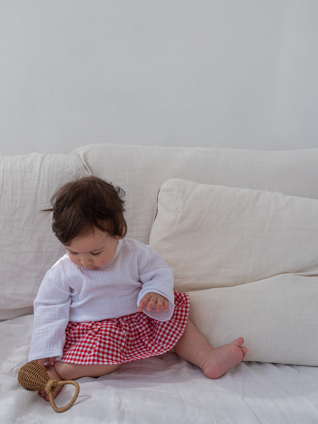 bloomer gingham ruffle - red