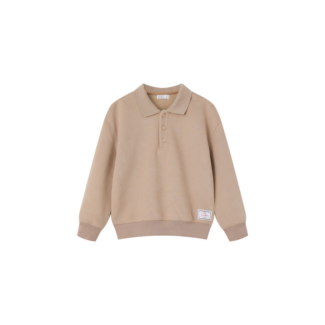 polo l/s sweatshirt - tan