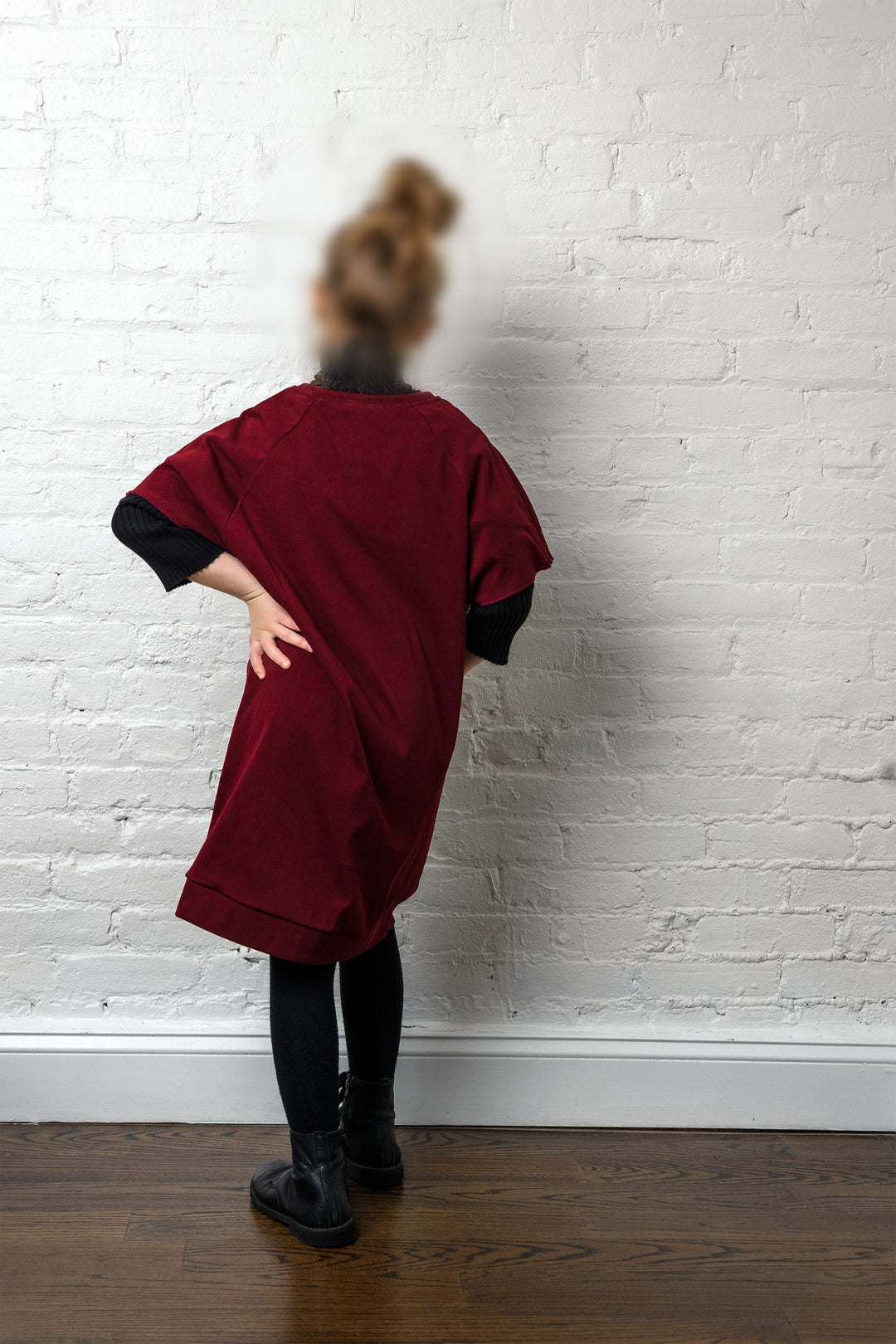 dress s/s sherpa heart sweatshirt - burgundy