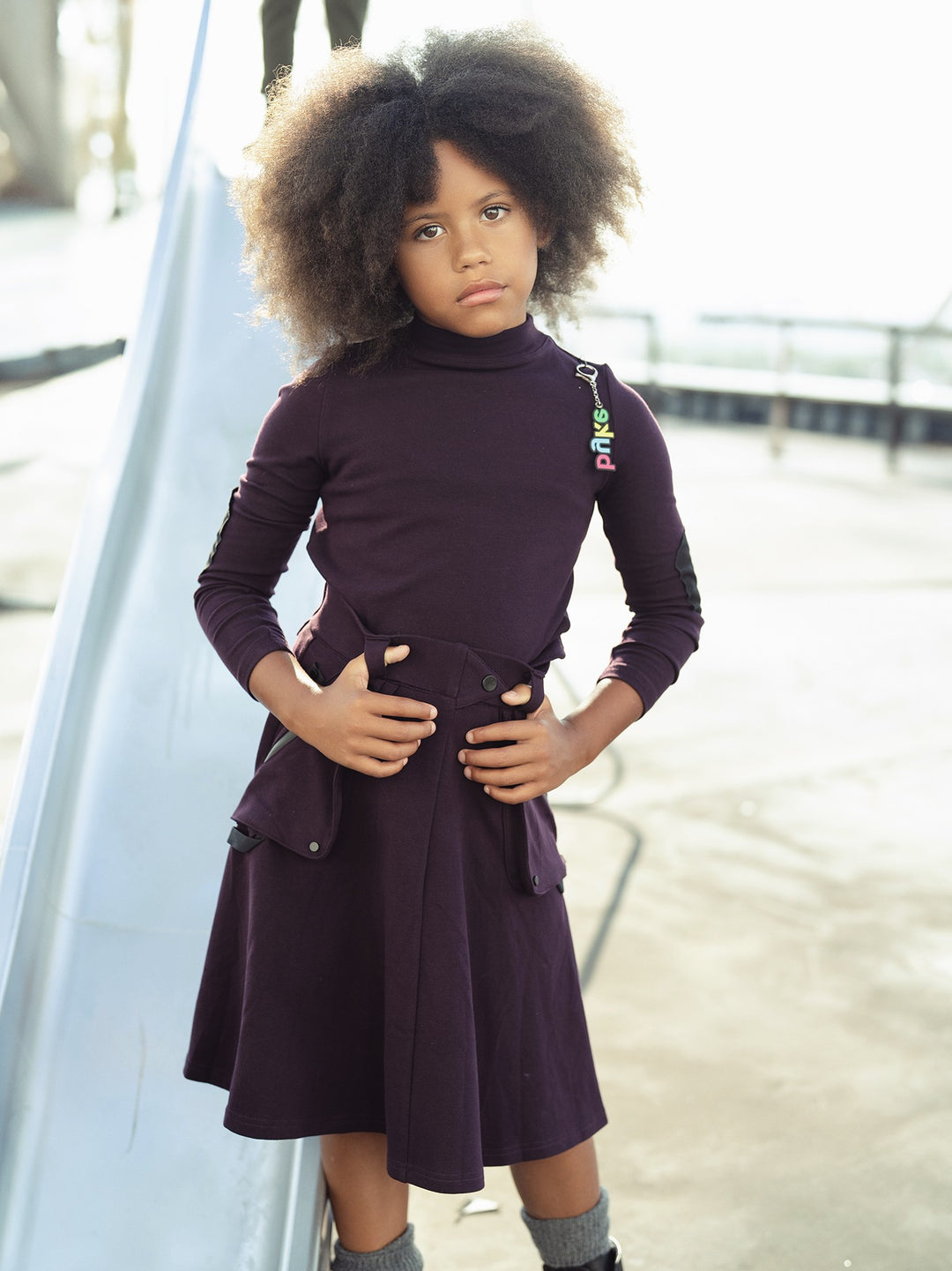 skirt pocket - eggplant