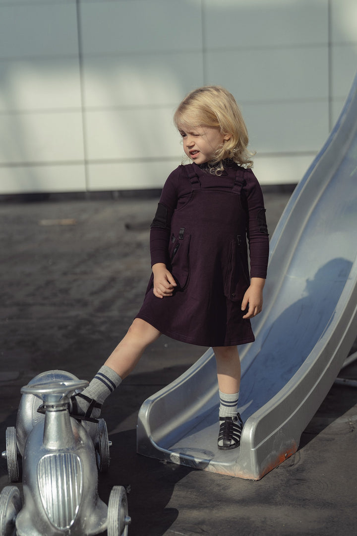 dress pocket crossback jumper - eggplant