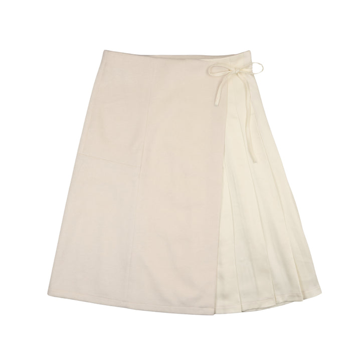 skirt pleated wrap - white