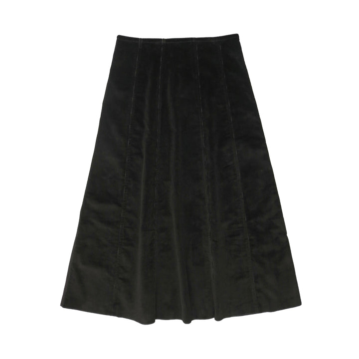 skirt corduroy paneled - black