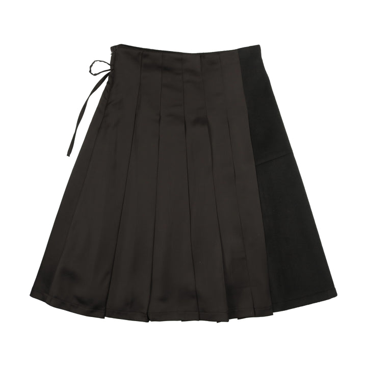 skirt pleated wrap - black