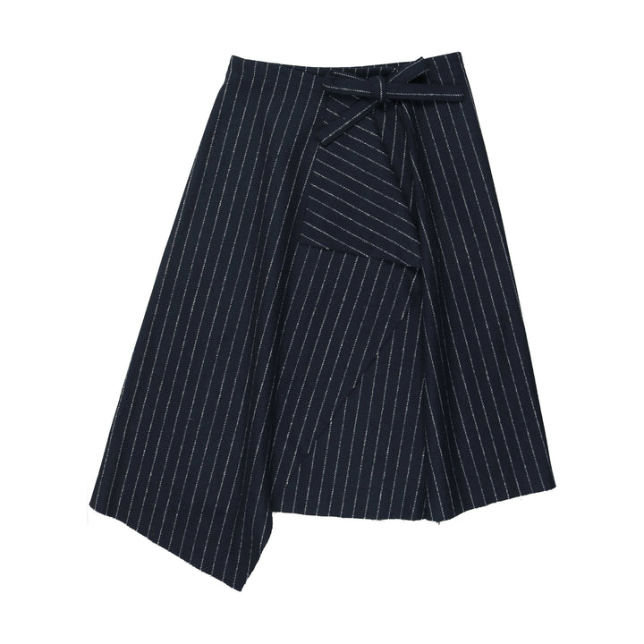 skirt pinstriped wrap - navy