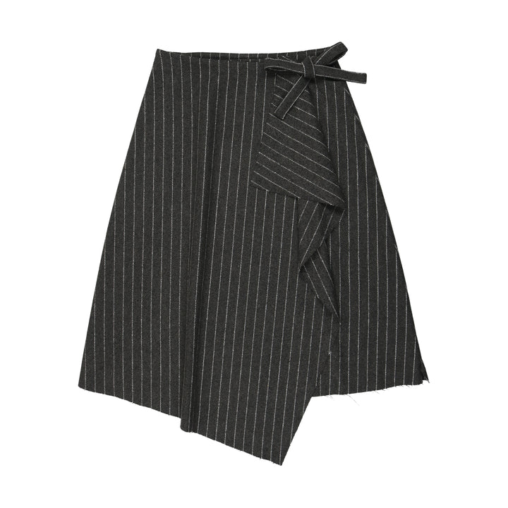 skirt pinstriped wrap - grey