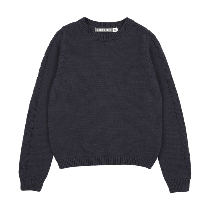 top l/s chunky knit sweater - navy