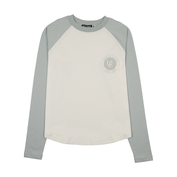 tee l/s colored sleeve raglan - light blue