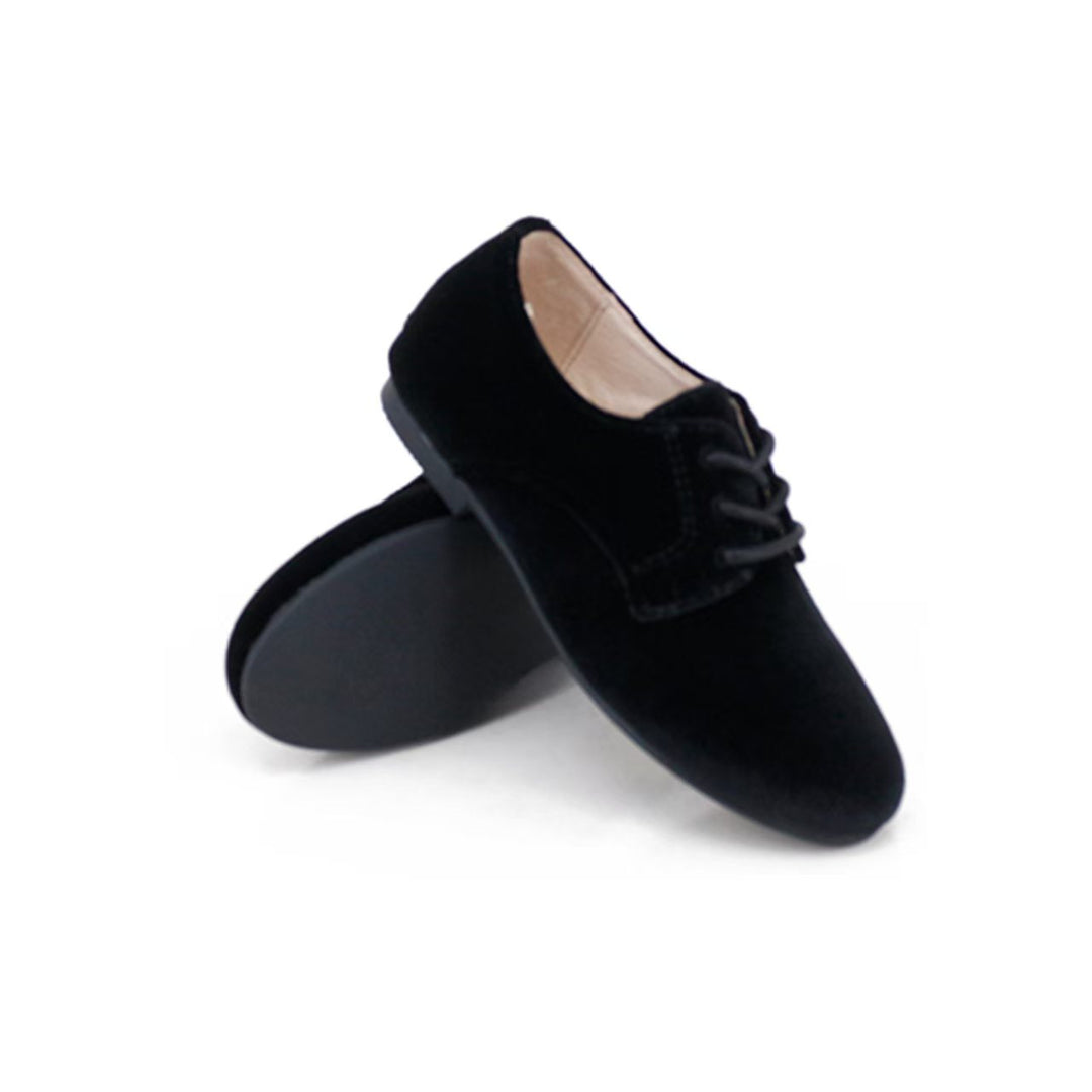 shoes velvet lace ups - black