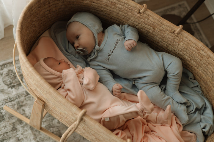 set footie velour scribble footie with bonnet and blanket  - dusty blue