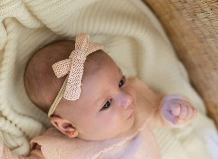headband chunky knit crochet bow - roselle