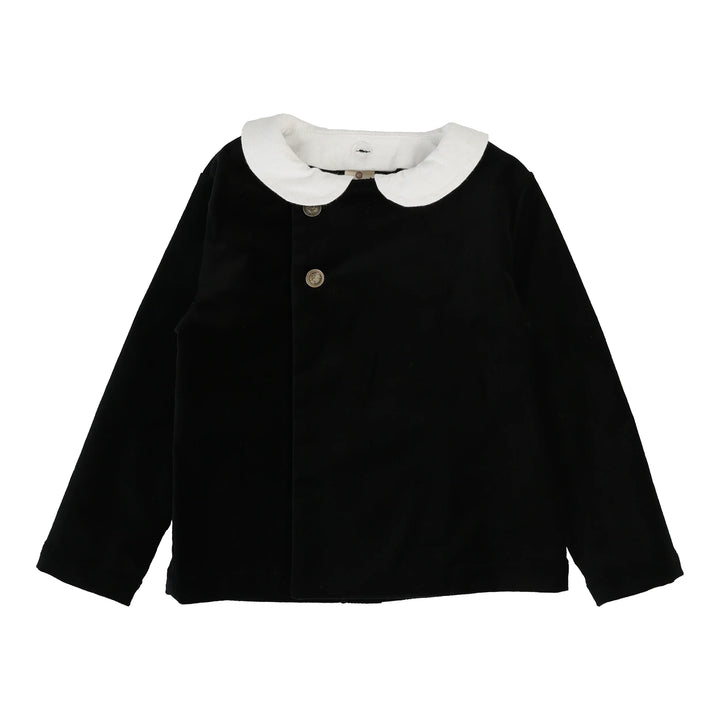blazer velvet with collar - black