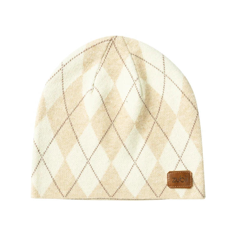 hat argyle - oatmeal
