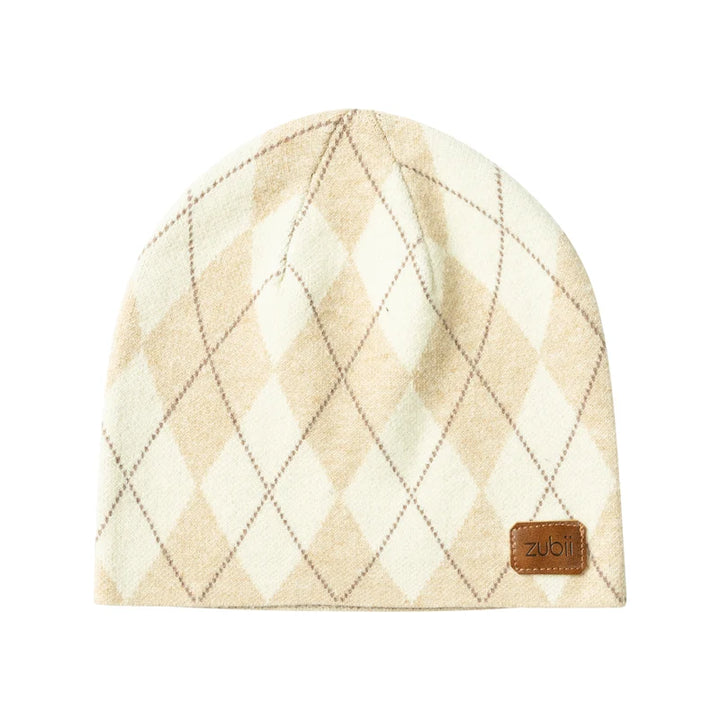 hat argyle - oatmeal