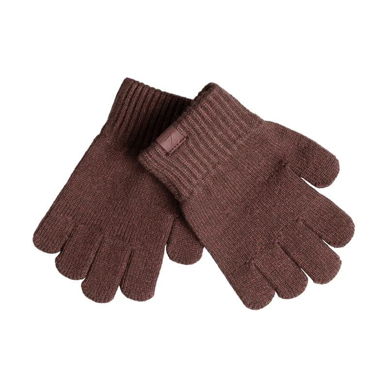 mittens basic knit - burgundy-29
