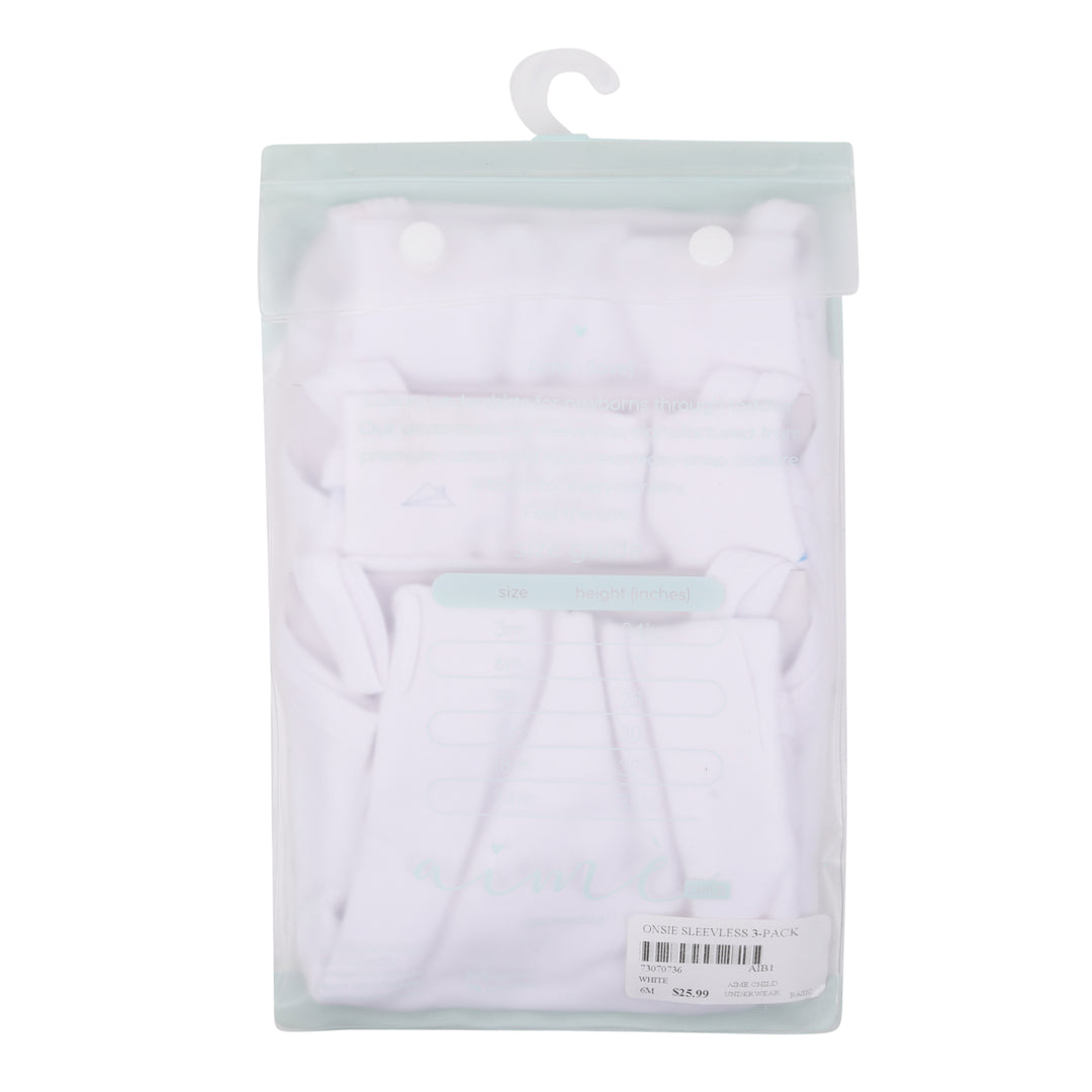 onsie sleevless 3-pack - white