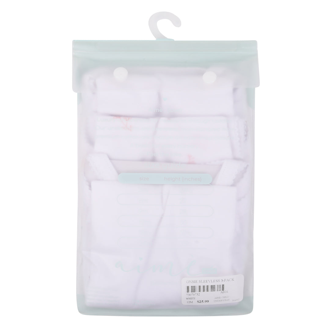 onsie sleevless 3-pack - white