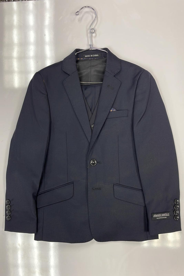 suit 3 piece textured new slim - navy-12