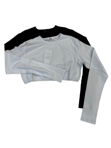 shell long sleeve crop organic cotton - white