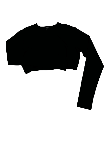 shell long sleeve crop organic cotton - black